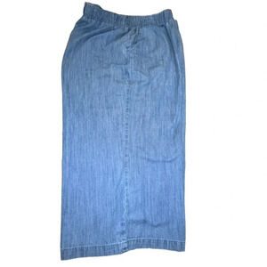 Woman within 20WP pull on wide‎ leg light blue jean capris